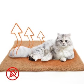 Resim Köpekler ve Kediler için Yumuşak Isıtmalı Yatak Matı, Kaymaz Yıkanabilir Polyester Dikdörtgen Ped, Ekstra Küçükten Orta Boy Irklara Uygun, Konforlu Uyku Matı için Kulübeler ve Sandıklar 
