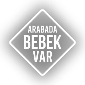Resim Arabada Bebek Var Sticker 17X17 cm Beyaz 