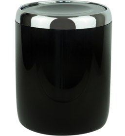 Resim Prima Nova Lima 6 LT Döner Kapaklı Banyo Mutfak Ofis Çöp Kovası - Krom Dekorlu Siyah 