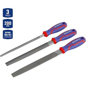 Resim Workpro Wp201702 3 Parça 200mm Ağır Hizmet Tipi Metal Eğe Seti 