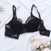 Resim 3 Sıra Düğme Kapatma Push-Up Sütyen - Seksi Dantel Kenar, Tam Kapsama, Dolgusuz, Yüksek Destek ile Kadınlar için Tel, Zarif Tasarım Casual Attire veya Özel Durumlar için, Özel Durum İç Çamaşırı, Yay Süslemeli İç Çamaşırı, Kaliteli İç Çamaşırı 