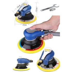 Resim Çok Fonksiyonlu 150MM Havalı Orbital Zımpara Polisaj Temizleme Makinesi Yüksek Devirli 12000RPM 
