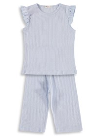 Resim Civil Girls Kaprili 6-9 Yaş Pijama Takımı - Mavi - Açık Mavi / 7-8 Yaş 