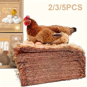 Resim 2/3/5 adet Küçük Hayvan Habitat Matları, Tavuklar için Köknar Lifli Habitat Matları - Nem Geçirmez ve Yalıtım, Kolay Yönetilebilen Tavuk Koçu Çamaşırları, Nefes Alabilir ve Geçirgen Matlar, Kuşlar, Tavşanlar ve Sürüngenler için Uygun, Köknar Kahverengi 