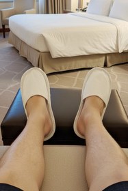 Resim LUGMO 20 Çift Otel Terlik, Overlok Terlik, Tek Kullanımlık Otel Terliği 