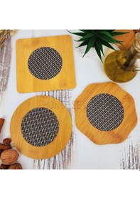 Resim Ahşap Tencere Tava Çaydanlık Atlığı Nihale Seti 3 Lü Set 