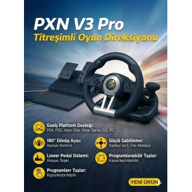 Resim FaroxTech V3 Pro Oyun Direksiyonu Titreşimli Direksiyon Seti Ps4/ps3/xbox One/series S|x/pc 