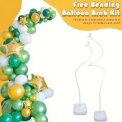 Resim Serbest Bükülebilir Balon Standı, 1.5m/2.5m Plastik Altın Beyaz Balon Tutucu, Düğün Nişan Parti Arka Kiti, Bebek Duşu Partisi Dekorasyon Balonu Standı, Mutlu Doğum Günü Partiye Dekor Malzemeleri, Parti Paketleri 