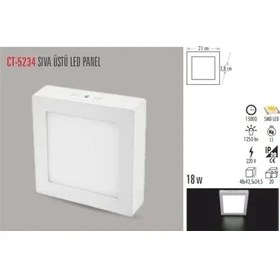 Resim Belirtilmemiş Cata 18W CT-5234 18W Sıva Üstü LED Armatür Kare 