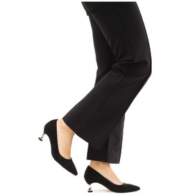 Resim Tamer Tanca Kadın Vegan Siyah Süet Topuklu Ayakkabı 22 8001 Bn Ayk Sk20-21 Sıyah Suet 