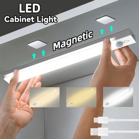 Resim 30.0/49.99cm Alt Birim Işığı, USB Şarj Edilebilir Ayarlanabilir Dolap Işığı - Hareket Sensörü, LED Sensör Işığı, Mutfak, Banyo, Yatak Odası için Gece Işığı, Sahne Aydınlatması, Müzik Standı Aydınlatması 