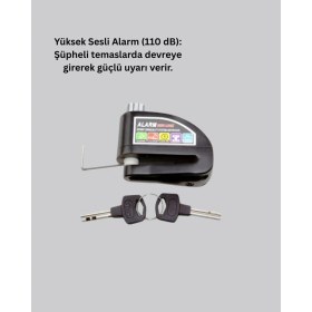 Resim TKÇ Alarm Disk Fren Kilidi Paslanmaz Çelik Motosiklet Scooter Bisiklet 