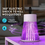 Resim 1 adet şarj edilebilir elektrikli sivrisinek, 360 ° UV LED sivrisinek kovucu, sessiz ve gürültüsüz, taşınabilir iç ve dış mekan elektrikli böcek lambası, güvenli ve toksik olmayan, asılabilir, yatak odası, oturma odası, ofis, bahçe için uygundur 