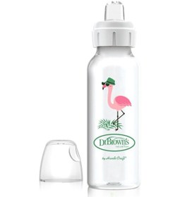 Resim Dr Browns Sippy Spout Dar Ağız PP Biberon 250 ml Flamingo - Şeffaf 