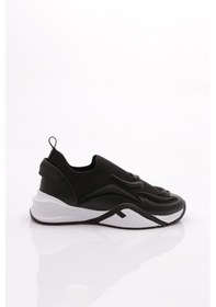Resim Dgn 0392 Kadin Arkasi Yazili Spor Ayakkabi 0392-2252-R11643 Siyah 