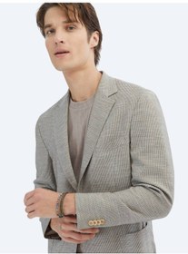 Resim Kahverengi Desenli Regular Fit Ceket Kahverengi 