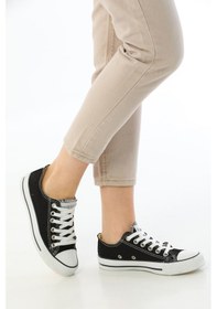 Resim Everest Keten All Star Şeffaf Taban Günlük Spor Ayakkabı Siyah 