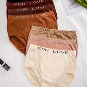 Resim 7'li Kadın Dikişsiz Yüksek Bel İç Çamaşırı Paketi - "for LOVE" Yazılı Kontrastlı Bel Bandı, Yumuşak Nefes Alabilen Kumaş, 7 Renk (Siyah/Kahverengi/Kırmızı/Bej/Pembe/Beyaz/Açık Gri) - Şık Günlük Rahatlık, Rahat İç Giyim, Zarif Bel Bandı, Pürüzsüz Dokusu, Günlük Gereksinimler, Modern İç Çamaşırlar, Hafif İç Çamaşırları, Çoklu Paket Külotlar, Günlük Kullanım 
