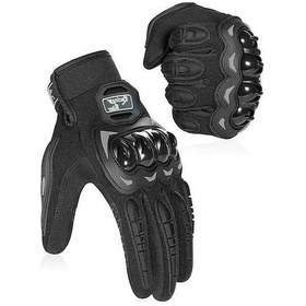 Resim El Koruyuculu Tam Boy Motosiklet Eldiveni Siyah - Güvenli Ve Konforlu Sürüş - 10 