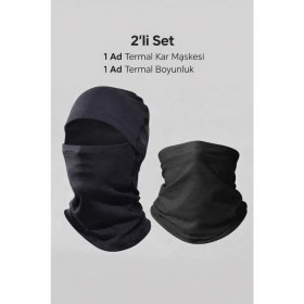 Resim Umut Tekstil Termal Kar Maskesi ve Termal Boyunluk 2'li Set,unisex Termal Kar Maskesi ve Termal Boyunluk 