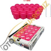 Resim A Kalite Mefsa Bijon Kapağı Düz 17 Mm Pembe 20 Li Set 