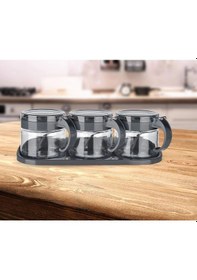 Resim Baharat Seti 3 Adet Kaşıklı Standlı Cam Baharatlık Çok Renkli 