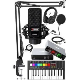 Resim Midex Midi Paket-2 Stüdyo Ekipmanları Seti Ses Kartı Midi Klavye Mikrofon Kulaklık 