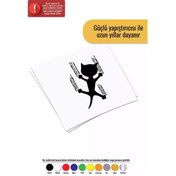 Resim Kayan Kedi Sticker Oto Motor Laptop Duvar Folyo Sticker 30 X 39 Cm 