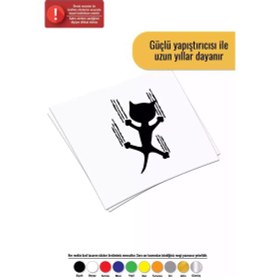 Resim Kayan Kedi Sticker Oto Motor Laptop Duvar Folyo Sticker 30 X 39 Cm 