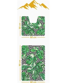 Resim Modern Desenli Dijital Baskı 3 Lü Banyo Paspas Takımı Yıkanabilir Kaymaz Tabanlı Klozet Takımı Klz0051 Renkli 