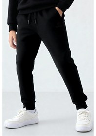 Resim Tommylife Siyah Standart Fit Manşetli İnce Erkek Çocuk Eşofman Alt - 11205 SIYAH 