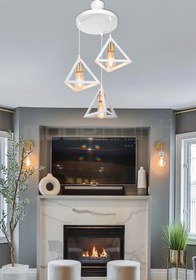 Resim Modelight PRİZMA 3LÜ AVİZE BEYAZ GOLD LALELİ SALON-OTURMA ODASI-ÇOCUK ODASI-YEMEK-YATAK ODASI--ANTRE-MUTFAK 