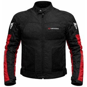 Resim Venom Dynamic 4 Mevsim Ce Korumalı Siyah Kırmızı Motorcu Montu 