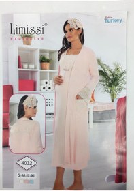 Resim Limissi 6002 Hamile Lohusa Uzun Kol İnci Dantelli Hamile Gecelik 