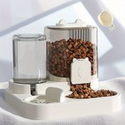 Resim Pet Bowl, Entegre Kuru/Isı Separasyonu ile, Kediler ve Köpekler için Büyük Kalibreli Yiyecek Kabı, Kolay Erişim için Kapalı Tasarım, Dayanıklı Plastik Malzeme, Kuru ve Sıvı Besleme için İdeal, Pet Besleme Kabı | Şık Pet Kabı | Şeffaf Kapak 