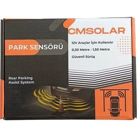 Resim CMSOLAR Park Sensörü 18mm Beyaz Dijital Ekranlı Cmsolar