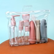 Resim On Bir Parça Seyahat Seti, Kozmetik Şişeleri, Plastik Şişeler, Losyon Şişeleri, Toner, Şampuan, Losyon Şişeleri, Sprey Şişeleri 