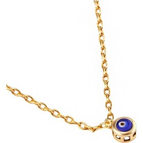 Resim Masaliko Nazar Boncuğu Gümüş Kolye Ms3774, 925 Ayar Kadın Gümüş Kolye, Altın Kaplama Altın 