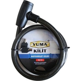 Resim Yuma Ym-735 120 Cm 20 Mm Motorsiklet Kilidi Tdrtr 