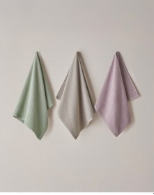 Resim English Home Stripe Pamuk Yüz Havlusu 50x70 Cm Haki Haki 