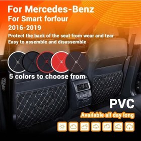 Resim Xuweiwei Red 1pcs Araç Kolçak Koruyucu Depoluma Cepli Anti-kick Mat Mercedes-benz Smart Forfour 2016-2019 