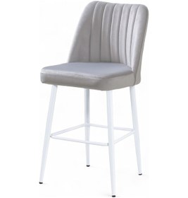 Resim Ada Sandalye - Babyface Krem- Metal Beyaz Ayak Krem 