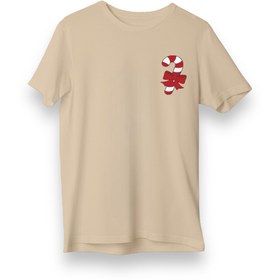 Resim Yılbaşı Şekeri - Regular T-Shirt - Mermer Beji / 3XL 