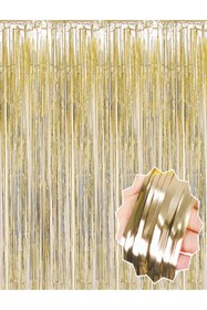 Resim Lisinya Mat Altın Püsküllü Kapı Perdesi - Parti, Bekarlığa Veda, Doğum Günü 1x2 M - TYGOO 