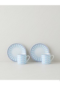 Resim English Home Cleo Porselen 4 Parça 2 Kişilik Kahve Fincan Takımı 80 Ml Mavi Mavi 