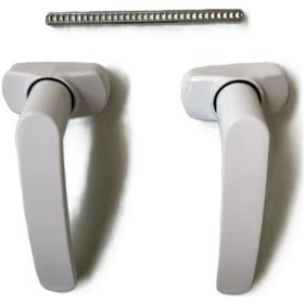 Resim Alüminyum Basmalı Yaylı Kapı Kolu Beyaz Takım 