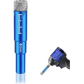 Resim Tabaş Orjinal 12MM Vakumlu Elmas Granit Kuru Kesim Panç Cam, Karo, Seramik,porselen, Açılı Taşlamaya Uygun 1 Adet 