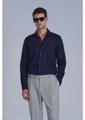 Resim Lufian Wonder Erkek Basic Gömlek Comfort Fit Lacivert Lacivert 112010639100200 Lacivert 