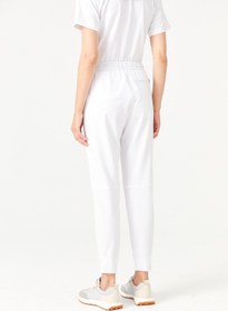 Resim 01 Kadın Nervürlü Ribana Paça Scrub Alt - Beyaz - XL 