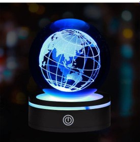 Resim Usb'li Dünya Tasarımlı Dönen Cam Küre 